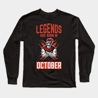 Legends Are Born in October Knight Long Sleeve T-Shirt
